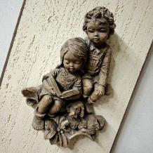 jaren 60 reliëf wandsculptuur 
